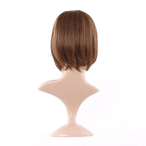 MapofBeauty 30cm/12" Natural Synthetic Short Straight Wig (Flax Brown)