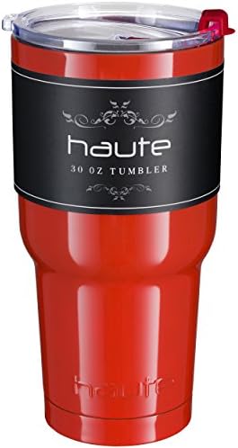 Haute 30 oz Stainless Steel Color Tumbler with Spill Proof Lid- Powder Coated (Burnt Orange with Spill Proof Lid)