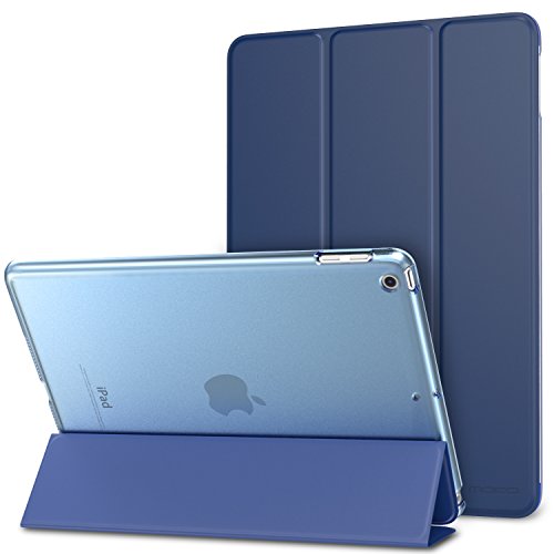 MoKo iPad 2017 9.7 Inch Case - Slim Lightweight Smart-shell Stand Cover with Translucent Frosted Back Protector for Apple New iPad 9.7" 2017 Release Tablet, Navy BLUE (Auto Wake / Sleep)