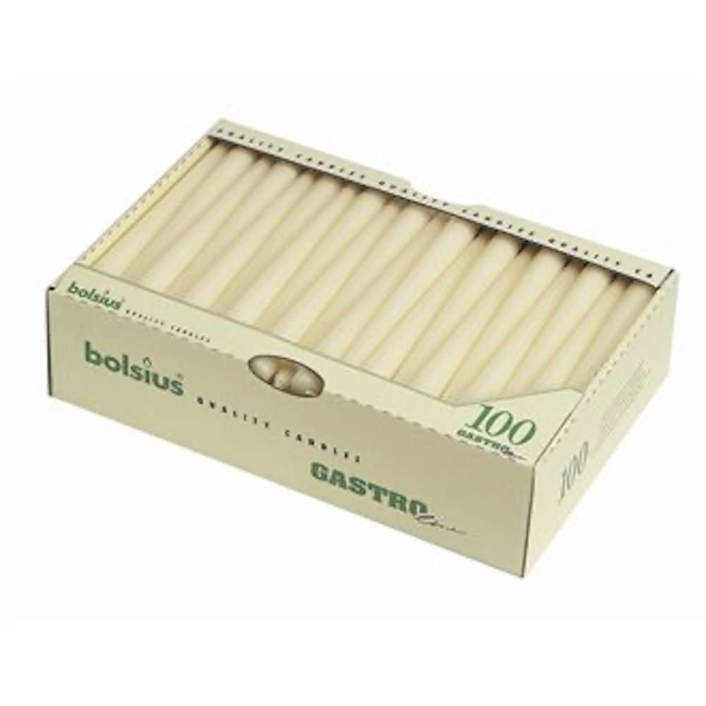 Bolsius Candles & Nightlights P962 Tapered Candles, 10", Ivory (Pack of 100)