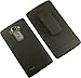 Black Ribbed Hard Shell Case Cover and Belt Clip Holster Combo for LG G Flex-2 Phone (LG H950, H955, H959, US995, F510, LS996 GFlex-2)