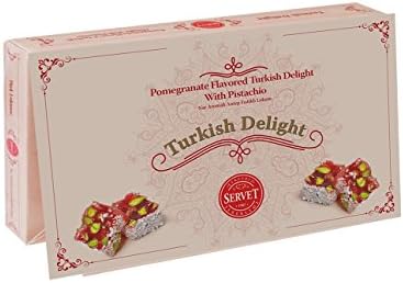 POMEGRANATE FLAVORED AUTHENTIC TURKISH DELIGHT WITH PISTACHIO (9oz)