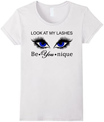 Women's Look at my Lashes Be Younique Eyelashes T-Shirt Medium White