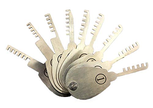 TPM Go 9pcs Folding Comb Lock Pick Set Rake Picking Door Lock Tool Locksmith Tools