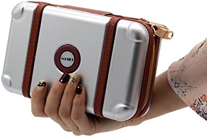 LIIREN Women's Handbag Mini Travel Overnight Cosmetic Bag Makeup Box Evening Clutch Bag Party Bag Wedding Bag Bridal Prom Bag Silver