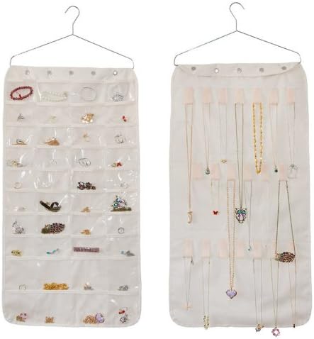 AbuChan Hanging Jewellery Organiser Storage Box Holder Double Sided