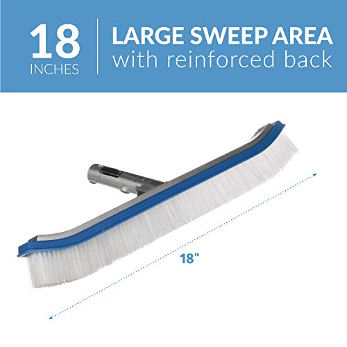 Blue Devil Pool Wall Brush Deluxe with Poly Bristles - 18"