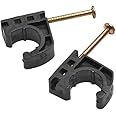 Waterline Half Clamp J-Hook with Nail for Pex Tubing Pipe Support (100 Pack), 1/2", Black-50 More Pieces - 1/2" J-Clips for P