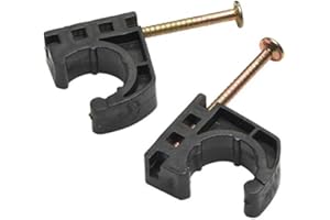 Waterline Half Clamp J-Hook with Nail for Pex Tubing Pipe Support (100 Pack), 1/2", Black-50 More Pieces - 1/2" J-Clips for P
