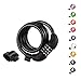 Titanker Bike Lock, 4 Feet Security Resettable Combination Coiling Bike Cable Locks with Mounting Bracket, 1/2 Inch Diameter (Black)