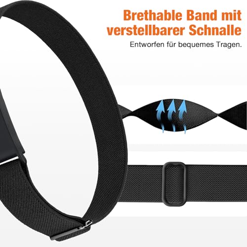 NewJourney Stretch Nylon Bicep Strap Compatible with Whoop 5.0 Bicep Band, Soft Breathable Nylon Adjustable Bracelet with Case for Whoop 5.0 One Peak MG/LIFE (ECG Not Support)