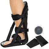 Plantar Fasciitis Splint By Vive - Hard Plantar Fasciitis Night Splint Relieves Inflammation & Pain - Foot Splint Features Adjustable Velcro Straps for Perfect Fit