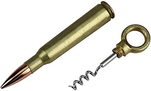 Caliber Gourmet Corkscrew Wine Bottle Opener, Made from a Real 50 Caliber Gold Bullet