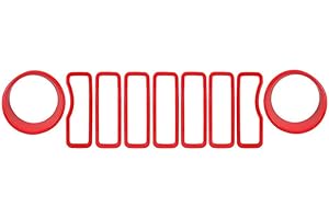 XPHAZZ 9PCS Front Grille Inserts & Headlight Cover Compatible with (2024-2026) Jeep Wrangler JL/Gladiator JT, Not For Sport, 