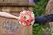 Febou Wedding Bouquet Bride Bridesmaid Toss Bouquet Bridal 9 inch Rose Bouquet Artificial Flowers for Wedding Party and Church (White + Pink)