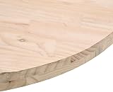 vidaXL Table Top Round 40cm x 2.5cm Brown Solid Pinewood Untreated Dining view 3