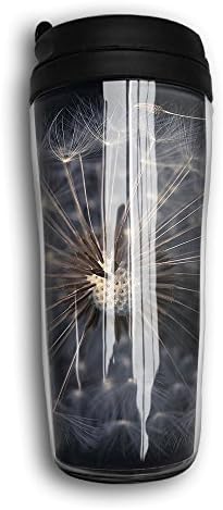 Dandelion Seeds On Black Background Curve Shape 14-Ounce Funny Coffee Mugs