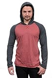 Long Sleeve Raglan Hoodie Pullover T-Shirt with Contrasting Necktape