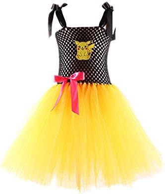 Pichaku Costume Girls Pekachu Outfit Kids Pikeachu Dress Child Pickachu Outfit Girl Halloween Tutu Dress
