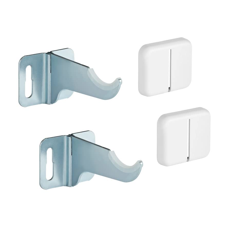 1 Pair of Wall Brackets for Aluminum radiators - Cover in White ABS and Plastic insulators - Maximum Load 50 kg per Fastening - 2 Pieces