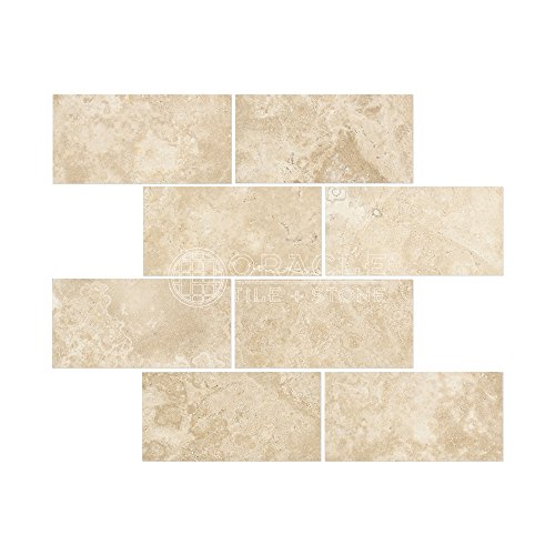 Durango Cream (Paredon) Travertine 3 X 6 Subway Field Tile, Filled & Honed