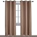 NICETOWN Window Treatment Thermal Insulated Solid Grommet Blackout Curtains/Drapes for Bedroom (1 Pair, 42 by 84 Inch, Cappuccino)