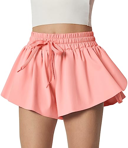 Ewedoos 2 in 1 Flowy Shorts Girls Butterfly Athletic Shorts Size 10-12 Cute Preppy Trendy Shorts Skirt for Teen Girls Pink at Amazon