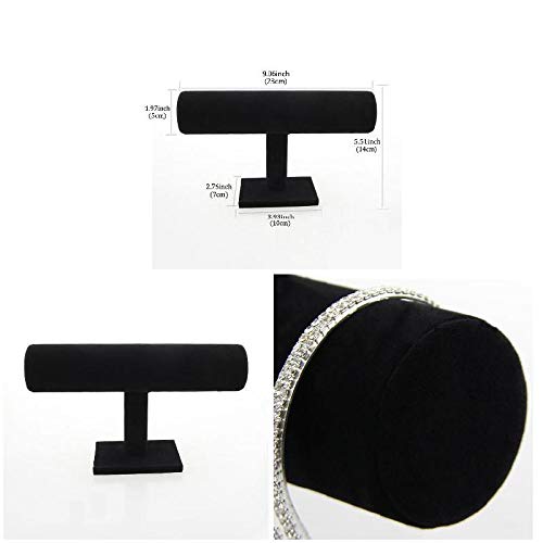 Goulian Fluwelen Armband Houder Stand, Bangle Ketting Ketting Horloge T-Bar Draagbare Organizer voor Rack Sieraden… - Afbeelding 4