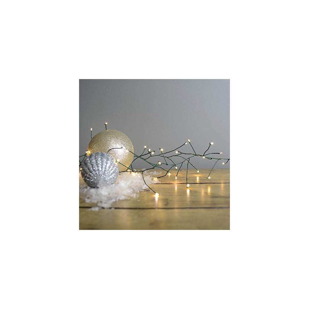 Martha Stewart Micro Bulb Branch Garland Light String, 100 Clear Lights