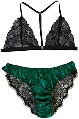Rosennie Fashion Sexy Nightgown Pypamas New V-Neck Lace Underwear Silk Bra Set Stain Pajamas Babydoll Cover up Sleepwear Briefs Pretty Soft Chemise Comfortable Seamless Nightwear
