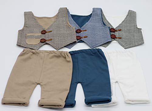 Asudaro Kledingset voor pasgeborenen, fotografie, baby, fotoprop, kleding, baby, gentleman, vest + shorts, pak, overalls… - Image 3