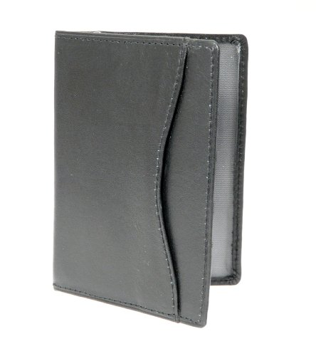 Genuine Leather Travel Pass / Oyster / Credit Card Holder Wallet - BLACK Color