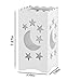 Pandawill Table Light White Art Light with Moon and Star Shaped Carving, Desk Lamp Night Light for Bedroom, Dorm, Living Room