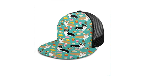 Amazon Com Lavyingy Corgi Junk Food Cute Corgis And Junk Food Pizza Ice Cream Fries Donuts Etc Cute Dogs Designs Summer Baseball Cap Hat For Women Men Teens 3d Printing Hip