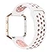 UMTELE for Fitbit Blaze Bands, Sport Silicone Replacement Strap with Rose Gold Frame for Fitbit Blaze Smart Fitness Watch Pink/White