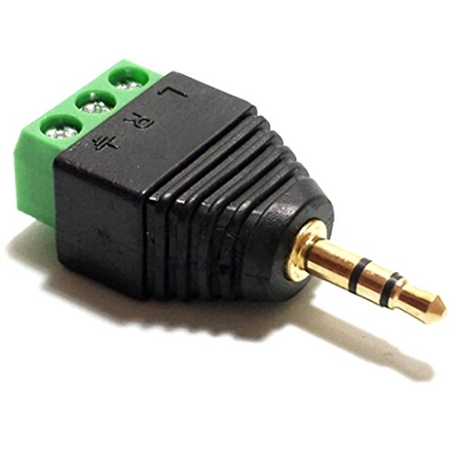 CESS 3.5mm Stereo Balanced Male Plug/Female Jack to AV Screw Video Balun Terminal (LW) (4 Pack)