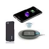2-in-1 Qi Wireless Charger Kit for iPhone 7 Include Qi Charger and Qi Case | Flexible Lightning Connector | Delicate Rubber Black Case 4.7