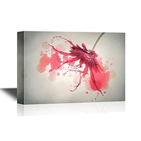 Watercolor Style Flower Petal with Color Splash