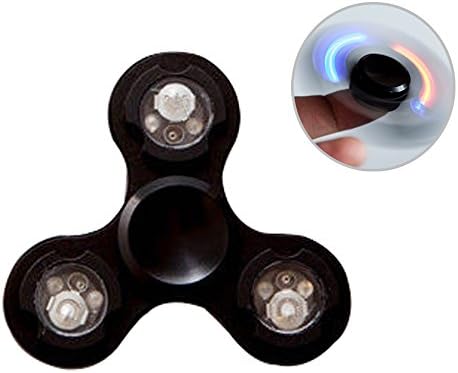 Ipeson Fidget Spinner Toy，Brass Toy，, Time Killer Perfect to relieve ADHD Anxiety Reduce Stress Helps Focus (2Led black)