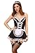 Vivihoo EU1034 Sexy Lingerie Maid Uniform Skirt Costumes Lace Dresses Short Apron (L)