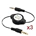 eTECH Collection 3 Pack of Retractable 3.5 mm Auxiliary Cable Cord,3.5mm to 3.5mm AUX Audio Cable,For Apple iPhone 6 Plus 5S/5C/5/4S/4, HTC ONE M7, M8... -- Free Shipping From USA
