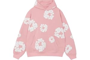 CUUONTRIE Denim Hoodie Cute Graphic Tracksuit Unisex Y2K Preppy Clothes Hoodie Denim Dupes Tears Sweatshirt J/Q