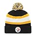 OTS NFL Pittsburgh Steelers Men's Rush Down Cuff Knit Cap with Pom, Team Color, One Size