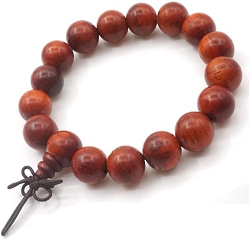 12mm Sandalwood Beads Bracelet Wrist Yoga Meditation Prayer Mala Elastic Bracelet Tibetan Buddhist Bangle