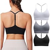 Women's Sports Bras Adjustable Y Back Spaghetti Strap Racerback Padded Wireless Yoga Workout Tops