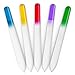 Glass Nail Files With Case For Natural and Acrylic Nails - Set of 5 Etched Double Sided Files