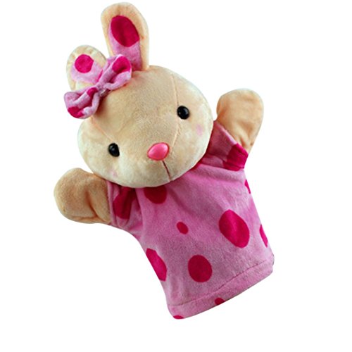 Fiaya Cute Cartoon Finger Plush Animal Doll Kids Glove Hand Puppets Soft Plush Toys Story Telling Gift (D2)
