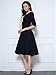 Miusol Women's Retro Flare Bow A-line 3/4 Sleeve Slim Evening Party Swing Dress,X-Large,Navy Blue