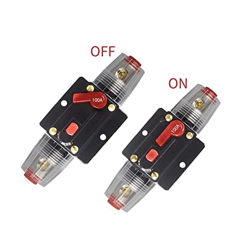 2-Pack 40A Circuit Breakers - Manual Reset 12-24V DC For Car Audio, Marine & RV Systems