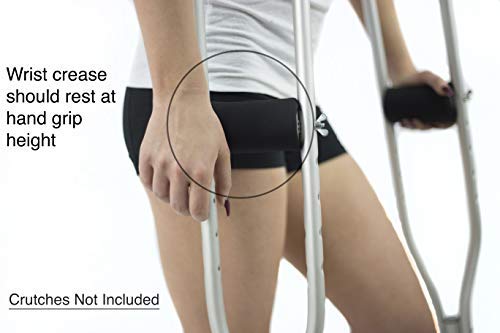 Crutcheze Original Crutch Pads & Hand Grips Covers – Premium Comfort Padding Accessory for Underarm Crutches –Breathable, Moisture-Wicking, Washable, Odor-Reducing USA Designed Black (Adult & Youth)